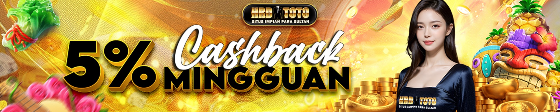 BONUS CASHBACK 5% MINGGUAN HRDTOTO